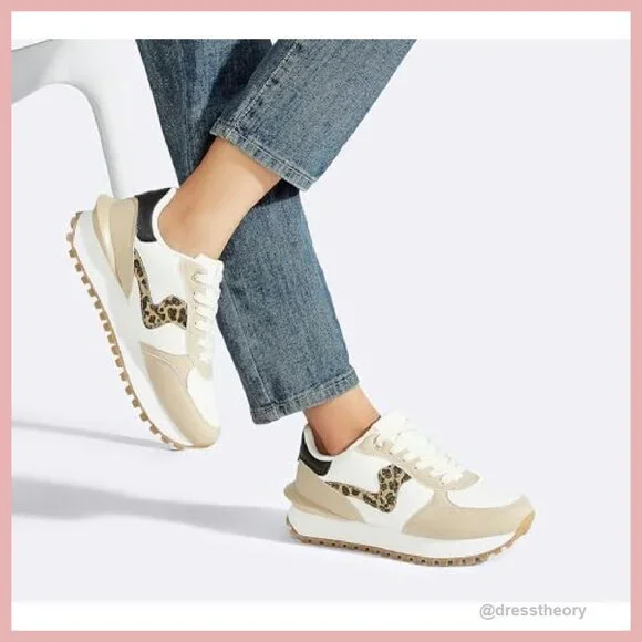 Women's Platform Sneakers with Memory Foam, Slip-Resistant, Size 8.5